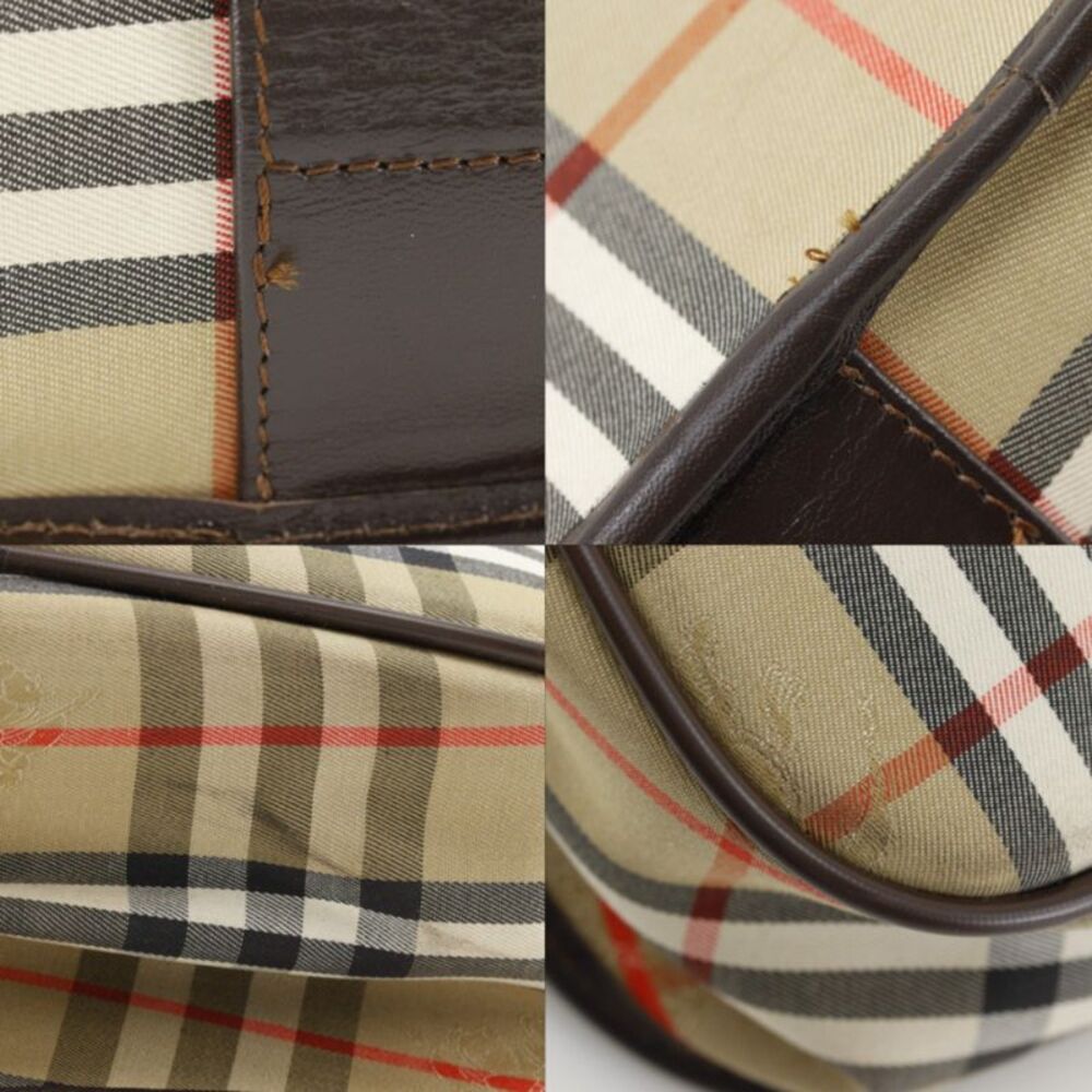 Burberry Check Canvas Leather Shoulder Bag - Picture 10 of 10